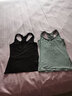 浪莎背心女夏吊带外穿宽肩显瘦修身工字大码内搭无袖打底衫黑灰 实拍图