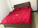 南极人100%纯棉新疆长绒棉全棉床上结婚四件套刺绣婚庆被套床单大红色4 喜欢你-甜咪咪 1.8m 床单款 四件套适200×230被子 实拍图