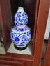 傲世景德镇陶瓷器青花瓷花瓶工艺品客厅摆件玄关办公室博古架装饰品 青花缠枝莲葫芦瓶+底座+证书 实拍图