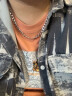 罗拉诗 韩版钛钢hiphop项链男士潮人锁骨链女个性情侣链子街头学生嘻哈装饰品 钢色粗链约（7.5毫米）） 实拍图
