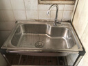 水贞厨房简易不锈钢水槽单槽加厚大单盆带支架水盆洗菜盆洗碗池架子 加厚钢68*44带支架冷热款 实拍图