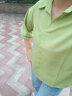 元乐申雪纺短袖衬衫女夏季薄款新款高级感法式V领中袖上衣 绿色 6188 XL 建议115-125斤 实拍图