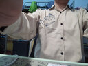 唐号  衬衫男长袖春秋季新款外套宽松港风设计感印花上衣服男休闲衬衣 卡其色 3XL 实拍图