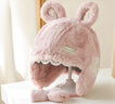卡度熊（KADUXIONG） 婴儿帽子秋冬款宝宝冬季可爱超萌套头帽女幼儿儿童护耳帽男童冬 耳朵小熊粉色 5个月-3岁（头围45-50cm） 实拍图