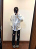 7家优品烫钻刺绣棒球服男外套春秋季美式高街潮流男装休闲皮袖飞行员夹克 ZYXS-J55杏色 XL 实拍图