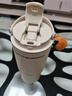 Vanow吸管保温杯陶瓷内胆男女学生车载大容量咖啡杯便携随行刻字水杯子 素月白【SUS316L+陶瓷覆层内胆】 800ml 实拍图