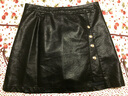 魅力棠小皮裙A字裙女士2025新款高腰新款显瘦修身韩版短裙秋冬半身裙子 黑色 3XL/31(135-145斤) 实拍图