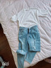 楠子汉夏季新款破洞牛仔裤男薄款弹力修身小脚宽松春秋季休闲长裤子 浅蓝色 34 实拍图
