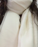 安妮洁欣纯色围巾女冬季新款纯色流苏披肩长款情侣保暖仿羊绒围脖 乳白色 200*70cm 实拍图