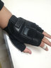 华臣羊半指手套男运动户外格斗秋冬季健身登山防滑骑行露指战术手套 黑色 均码 实拍图