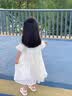 小野七天女童夏装连衣裙2024新款夏天裙子儿童露肩公主裙小女孩夏季雪纺裙 儿童米白连衣裙 120 实拍图