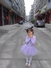 宾娜诗（binnashi）儿童舞蹈服秋季长袖女童练舞衣冬季紫色亮片纱裙幼儿芭蕾舞裙考级 粉色长袖 120 实拍图