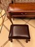 罗慕蒂森 欧式实木梳妆凳美式化妆台凳子真皮简约钢琴凳软包坐面凳子 褐色 实拍图