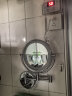 格威特（GWT）折叠带灯LED化妆镜浴室伸缩美容镜卫生间壁挂墙双面放大卫浴镜子 银色灯镜插电款 +免钉胶 实拍图