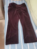 罗伦迪萨休闲裤灯芯绒男裤春秋款宽松直筒中年男士条绒休闲裤男士男装 酒红色 34(2.7尺) 实拍图