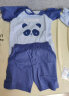 猫人儿童睡衣纯棉男童短袖套装夏季薄款中大童家居服 蓝色熊猫 120 实拍图