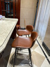 英纳吧台椅吧台凳椅子家用吧椅轻奢高脚椅酒吧椅高脚凳吧凳岛台椅凳子 疯马深棕- 坐高55cm（现货速发） 实拍图