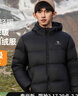 骆驼炽云羽绒服男女冬季连帽防泼防风鸭绒轻暖情侣面包服 黑色 男模展示【炽云】131B L 实拍图