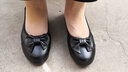 恒有福头层软牛皮妈妈鞋舒适软底浅口圆头平底豆豆鞋孕妇工作真皮女单鞋 703黑色 41 实拍图