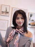 【明星同款】高级感丝巾女春秋知性护脖子领巾护颈百搭气质 蓝黄链条 14*150CM 实拍图