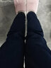 俞兆林加绒牛仔裤女2023高腰老爹裤子秋冬百搭加厚直筒哈伦裤 Y138N3391 实拍图