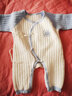 贝瑞加（Babyprints）新生儿连体衣秋冬加厚男女宝宝衣服夹棉保暖婴儿内衣柔软 蓝59 实拍图