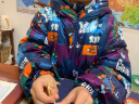 马骑顿（MQD）【蓄暖】MQD童装男女童轻薄羽绒服冬新款儿童满版保暖羽绒外套 藏青 150cm 实拍图