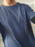 班尼路（Baleno）短袖t恤男纯色体恤情侣款上衣青年基础百搭打底衫休闲透气新疆棉 02B宝蓝 XL 实拍图
