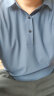 罗蒙（ROMON）冰丝短袖T恤男2024夏季商务正装男士打底衫休闲翻领男装 实拍图