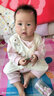 小素材婴儿马甲秋冬儿童背心新生幼儿男女宝宝春秋纯棉夹层加绒小马夹冬季 欢乐企鹅夹棉马甲蓝 80码（12-18个月） 实拍图