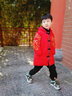 丹鸟王儿童棉衣男童冬季加厚中国风唐装喜庆中长款外套红棉服新年拜年服 舞狮棉衣（男女童均可） 130 码 实拍图