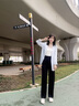 翊尚美黑色西装裤子女春秋冬季新款通勤职业直筒小个子宽松休闲阔腿裤XL 实拍图