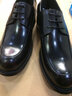 VQGT 春季头层牛皮商务正装大头皮鞋圆头英伦手工男鞋厚底耐磨增高 黑色手工鞋跟   偏大一码 38 实拍图