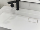 doporro德国人造石一体台上盆浴室壁挂式洗手盆卫生间高级洗手台 120cm哑光白-双孔 实拍图