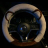 OGE Mignon系列可爱毛绒熊猫汽车方向盘套冬季女毛绒把套 黑白D形 实拍图