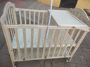 贝多美（beedome）婴儿床多功能bb宝宝床实木无漆摇篮新生儿可移动婴儿拼接大床 实木床+蚊帐+玛卡龙五件套 双层小床(105X60）0-8岁可加长 实拍图