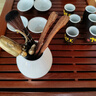 【采销推荐】茶道六君子黑檀木五件套功夫茶具配件茶道筒茶勺茶叉 雅光白茶道筒+黑檀木5件套 实拍图