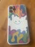 孜泰 适用苹果12手机壳液态硅胶iphone12Pro保护套彩绘个性创意防摔软壳【笑脸】 6.1英寸白色 实拍图