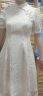 尚都比拉气质中长款旗袍改良版中国风连衣裙夏季小个子裙子 米白色 S  晒单实拍图