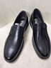 老人头秋冬季皮鞋男真皮软皮软底中老年人商务鞋男士皮鞋加绒保暖鞋爸爸 HZ128803-1黑色[单里款] 40 实拍图