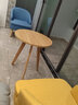 原感实木阳台桌椅三件套茶几组合休闲卧室桌椅店铺会客区小巧沙发桌椅 两椅一桌 黄色+蓝色 实拍图