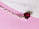 rarebeauty【圣诞节礼物送女友】红石榴石宝石项链女士锁骨吊坠时尚首饰 【吊坠+银链】顺丰现货 实拍图