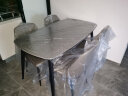 芝华仕线下同款岩板餐桌现代简约饭桌方桌子芝华士PT080灰1.4米一桌四椅 实拍图