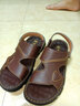 老人头凉鞋男夏季真皮男士凉鞋韩版休闲沙滩鞋头层牛皮凉拖鞋男 棕色 41 实拍图