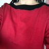 红粉宣言秋季新款百搭宽松高含棉长袖T恤女显瘦打底上衣 酒红 3XL 实拍图