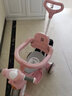 喜来图儿童三轮车脚踏车1-3-6岁溜娃神器宝宝手推三轮车婴儿车滑步车 粉色+护栏靠背+推杆+音乐 实拍图