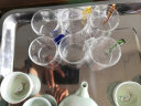 番易 玻璃小茶杯 加厚带把功夫茶杯喝茶耐热小杯子带杯架茶杯套组 彩色把杯120ML 六个 实拍图