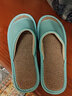 果洛菲亚麻拖鞋男女款四季情侣室内防滑棉麻布地板凉拖 薄荷绿 38/39  实拍图