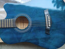 雅萨特奥民谣单板木吉他新手入门初学者云杉木吉他男女学生旅行乐器练习 38英寸缺角（擦色蓝大礼包） 实拍图