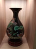 傲世景德镇陶瓷器新中式花瓶工艺品客厅摆件酒柜玄关茶室博古架装饰品 乌金釉清荷玉壶春+底座 实拍图